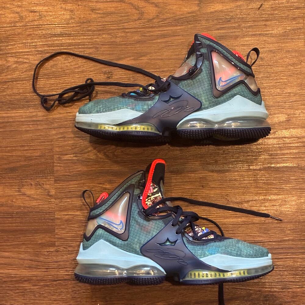 Nike LeBron 19 Fast Food Dutch Blue CZ0203-400 Mens Size 9.5